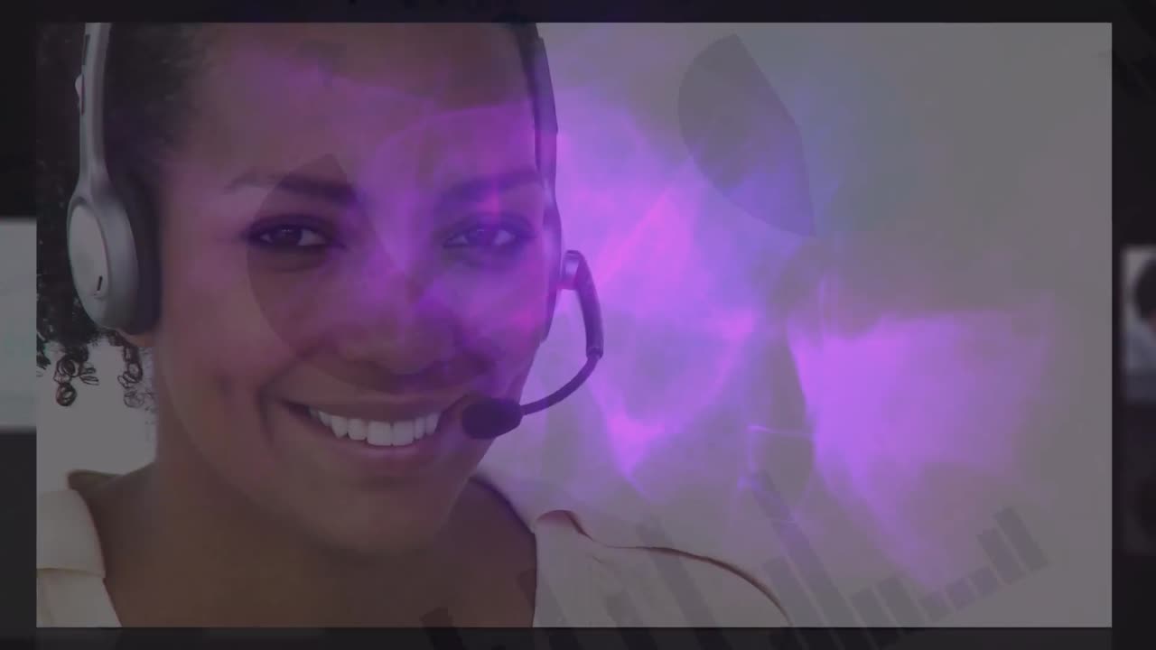 animación del procesamiento de datos sobre diversas personas de negocios en la oficina