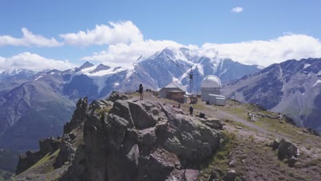 mountain observatory with people