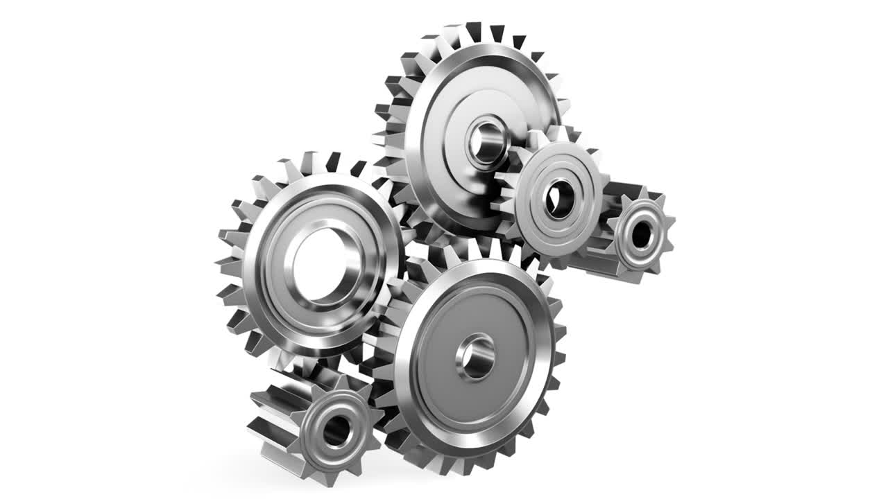 video de fondo industrial con engranajes. animación en 3d.