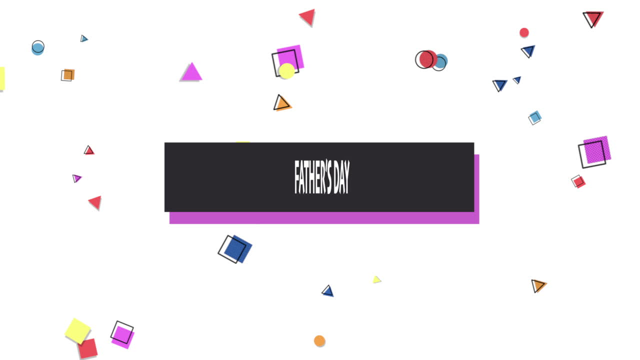 saludo festivo del día del padre con confeti de colores