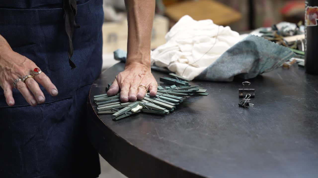 Fabric dyeing task, shibori techniques, traditional clothing skills