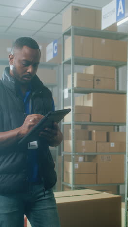 warehouse worker checking inventory