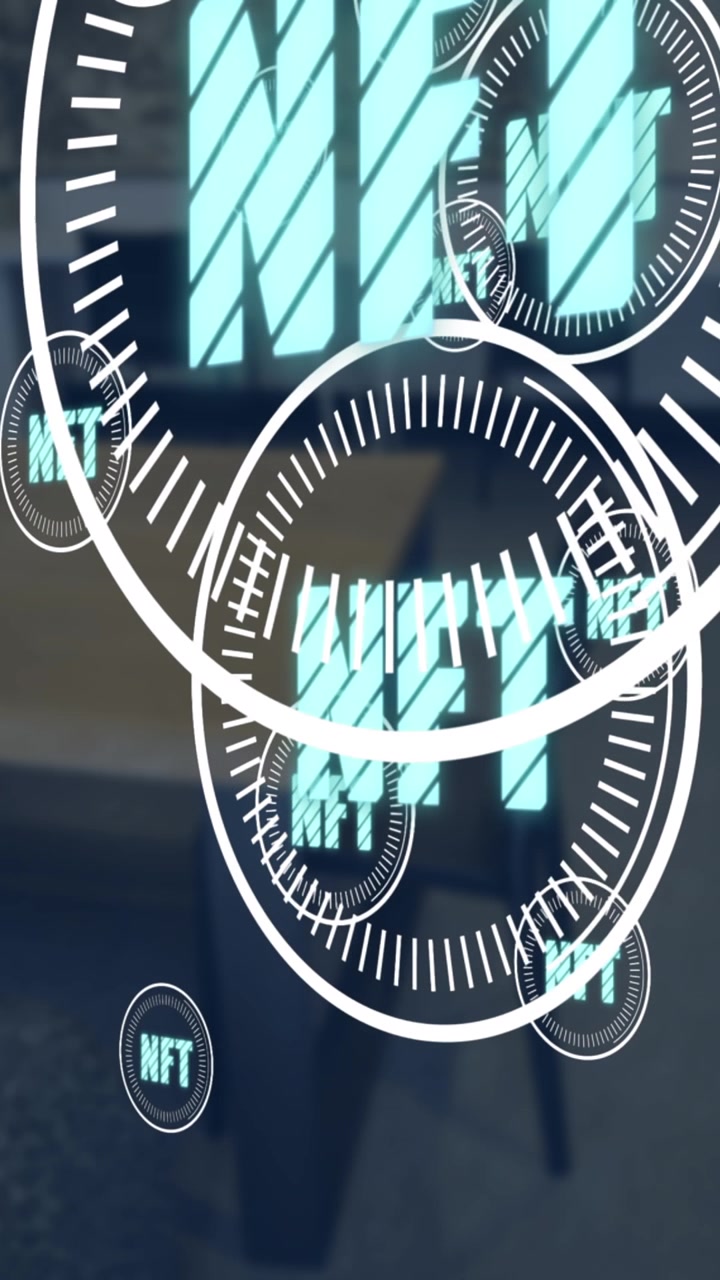 Animation of nft texts over office