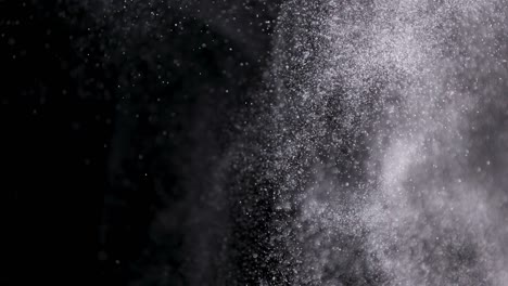 powder isolated on black background