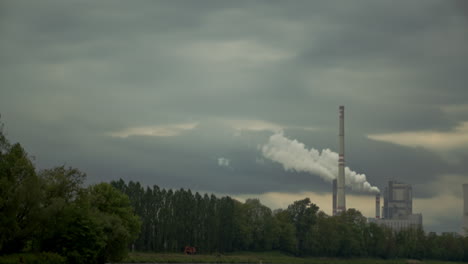 Timelapse.-A-power-plant-smokes-from-the-chimneys