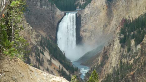 the grand canyon of yellowstone national park lower falls medium wide shot