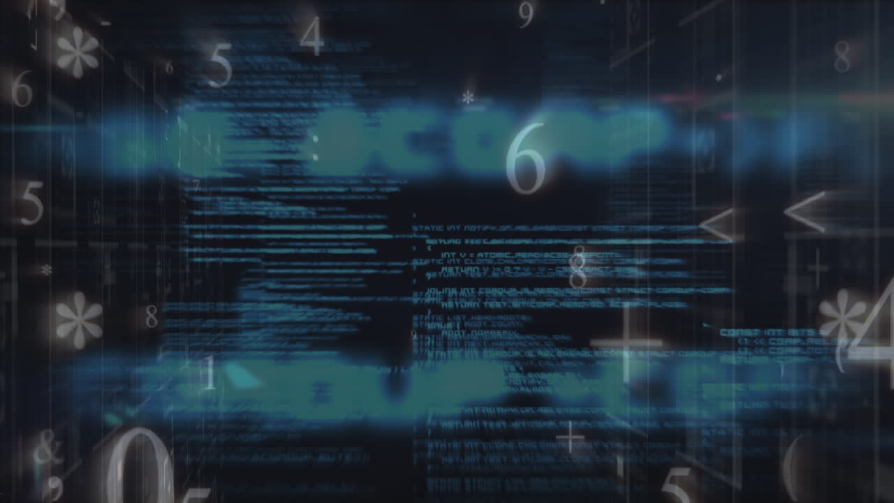 números matemáticos y símbolos que se oponen al procesamiento de datos