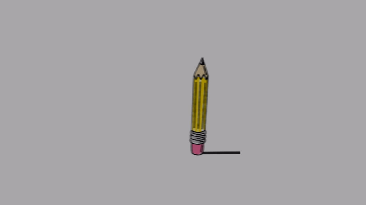 animación de dibujo a lápiz y borrado de línea sobre fondo gris