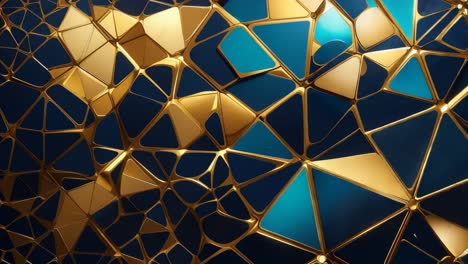 patrón geométrico abstracto de oro y azul azulado