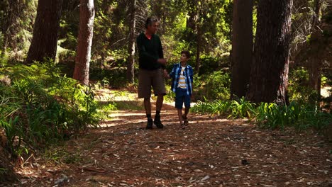 padre e hijo interactuando entre sí en el parque