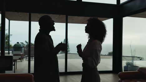 couple arguing in modern house