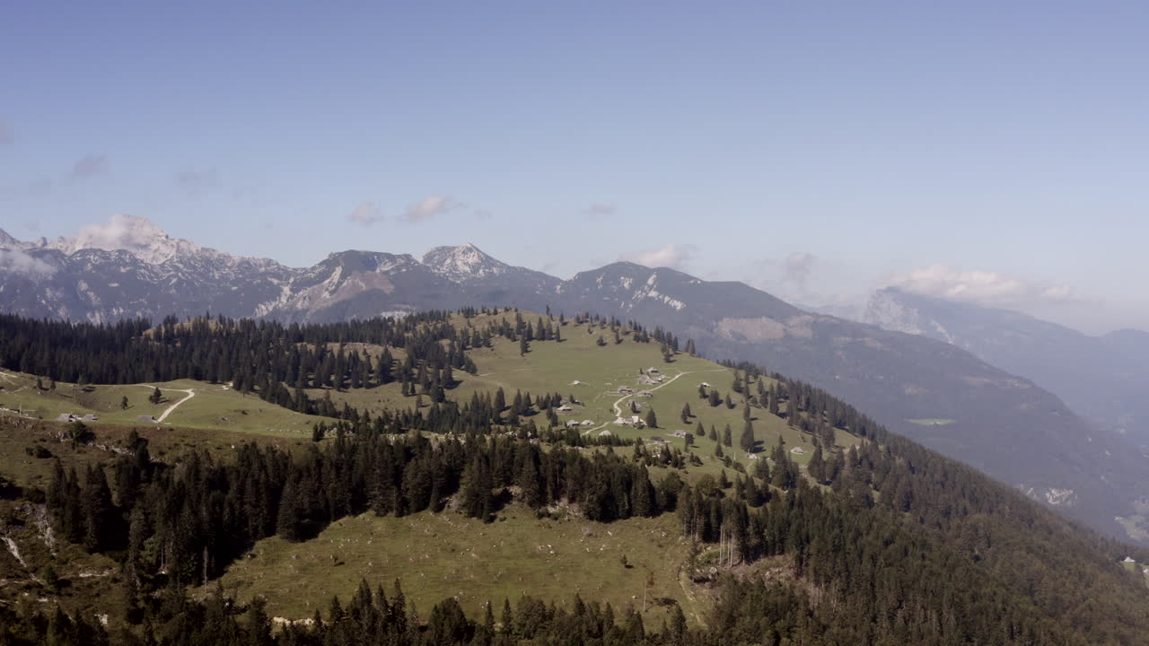 Alpine Mountain Landscape with Village and Forest
