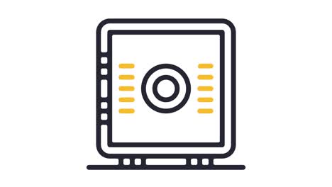 animación del icono de la línea segura de inicio con alfa
