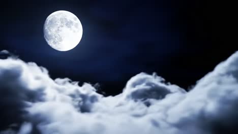 full moon over clouds at night