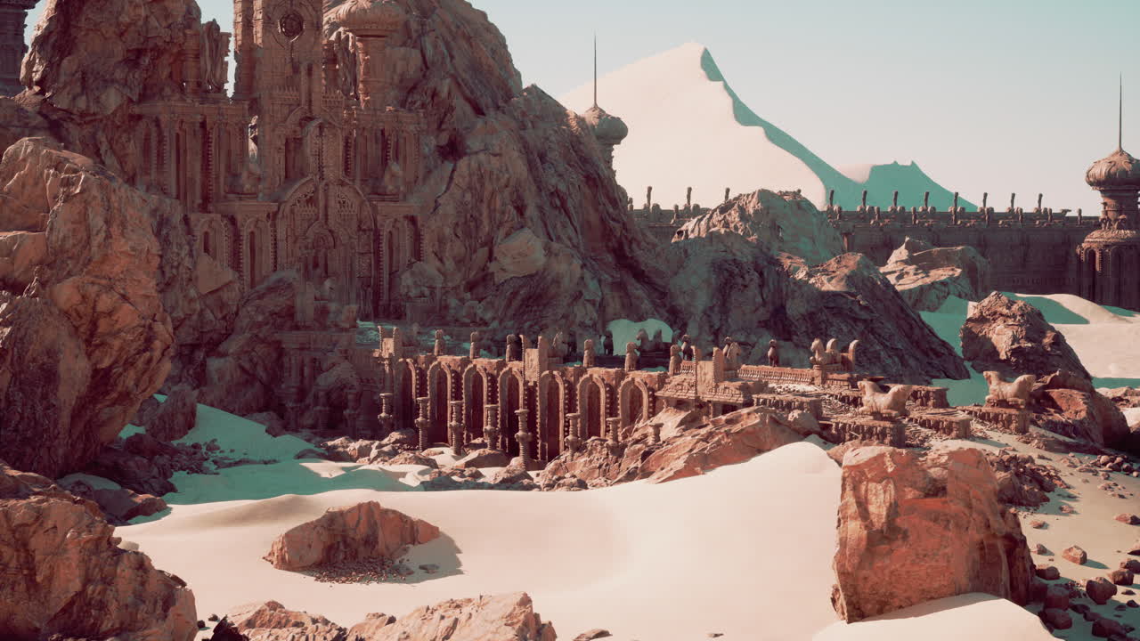 사막 에 있는 폐허 도시