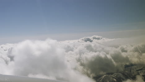 thick dense clouds in deep blue sky