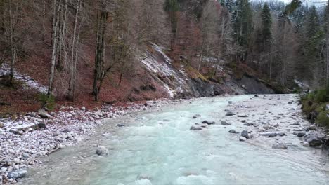 Aerial-view-of-Partnachklamm-,a-scenic-location-and-nature-attraction-in-Germany-near-Garmisch-Paterkirchen