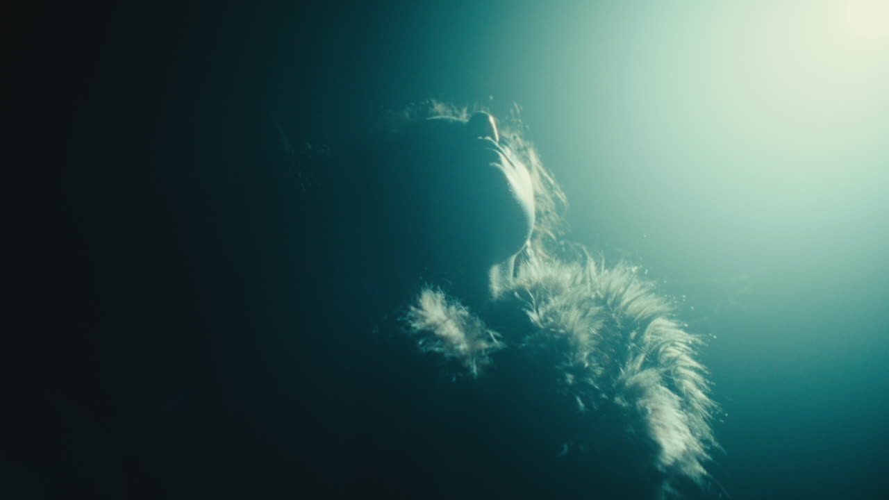 A creepy witch during the night storm