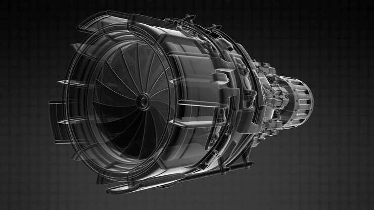 Rotate Jet Engine Turbine