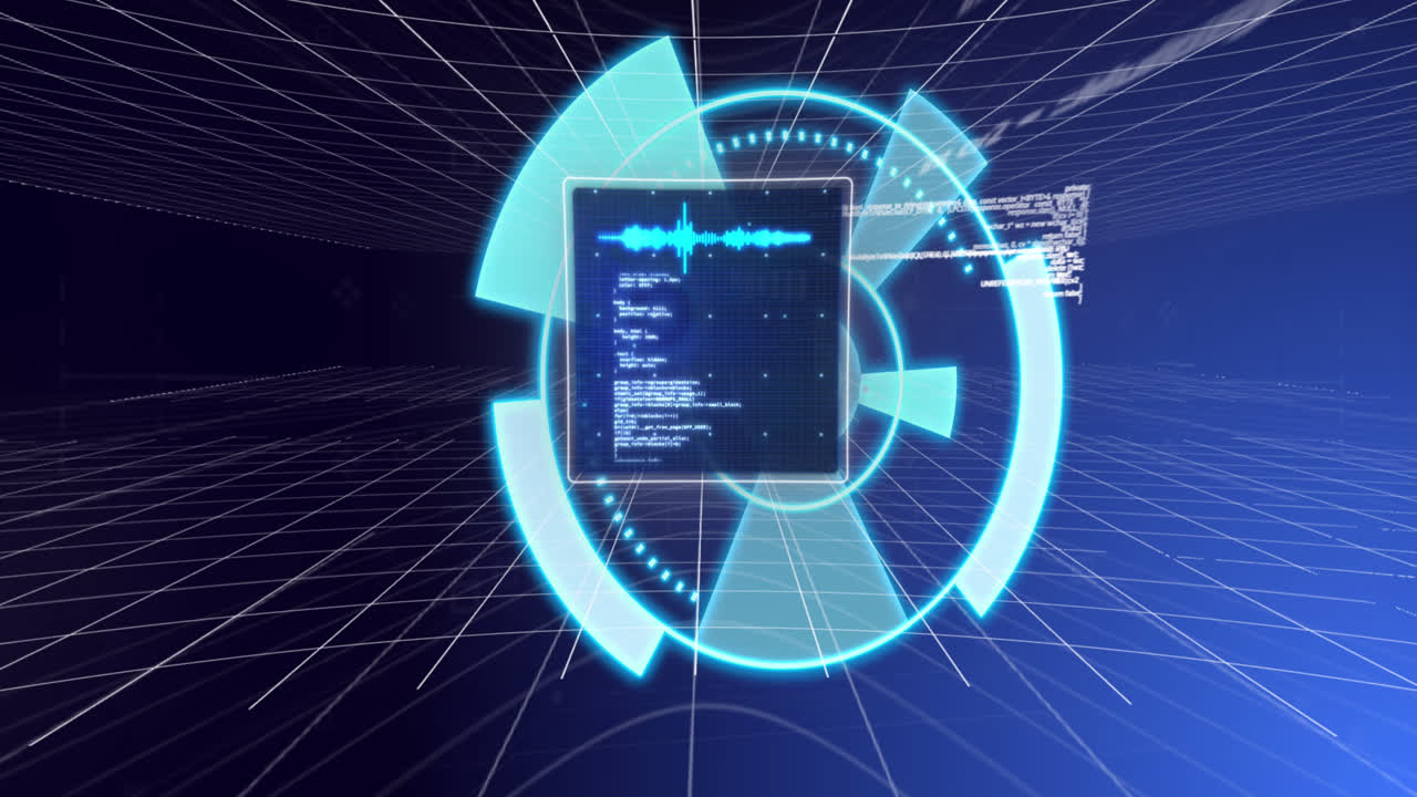 animación del escaneo del alcance sobre el procesamiento de datos