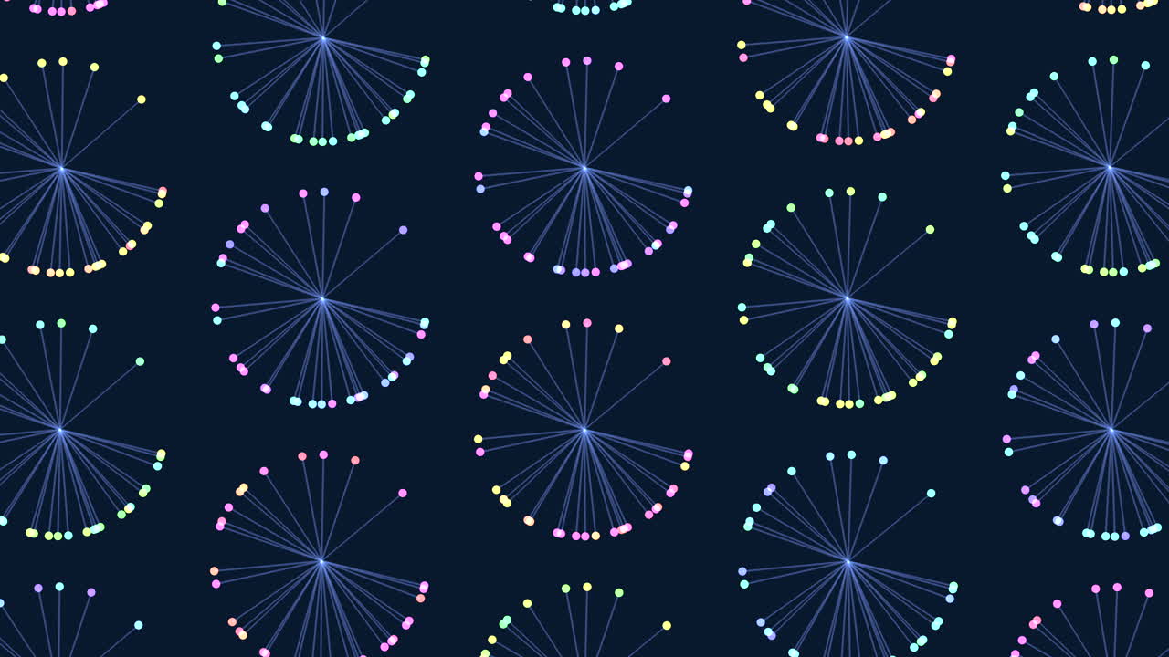 A visually captivating spiral pattern of circles on a dark backdrop, featuring a blend of blue and purple hues