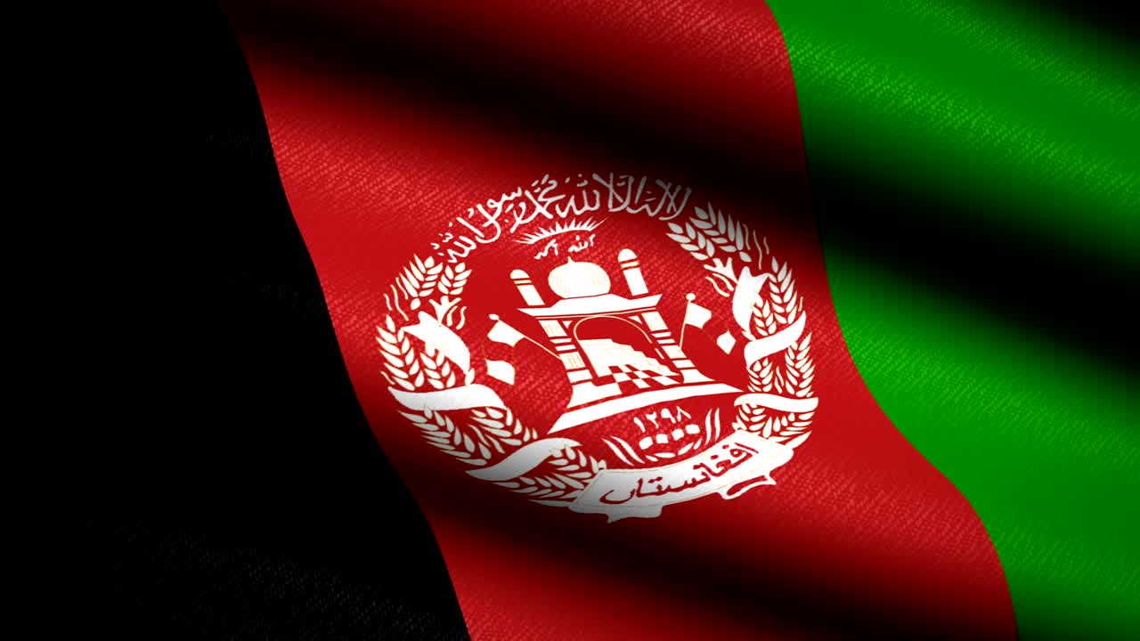 아프가니스탄 발을 흔들고 있는 직물 텍스처 배경, 시엄리스 루프 애니메이션, 풀 스크린, 슬로 모션, 4k 영상