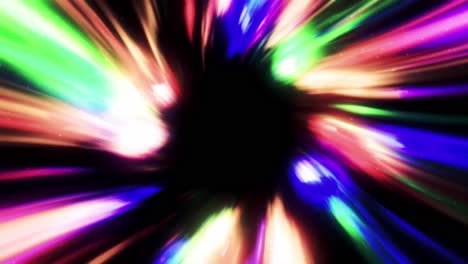 abstract black hole with colorful lights and stars