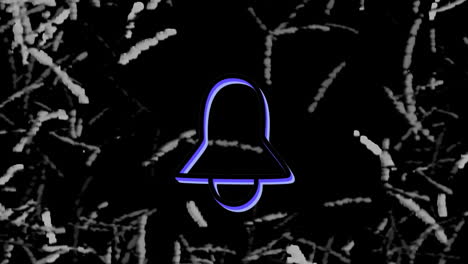 animation of neon bell icon over textured background