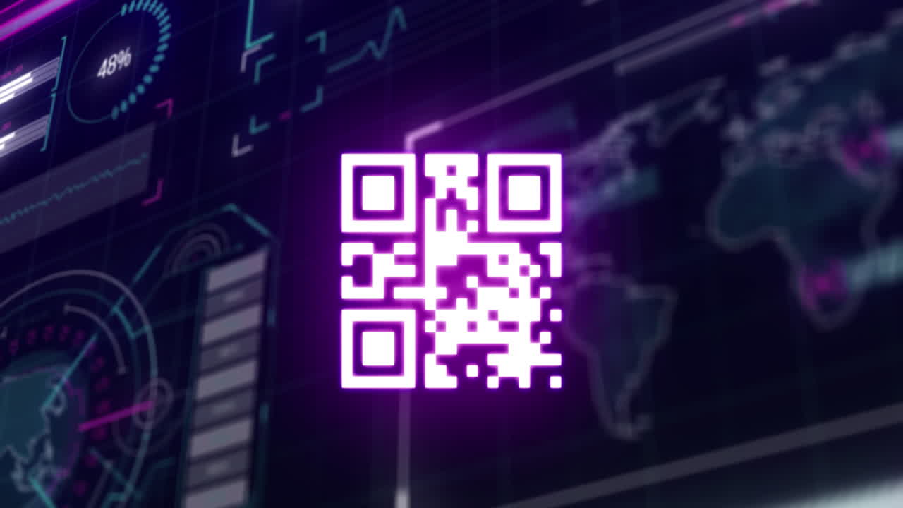 animación del código qr y procesamiento de datos en la interfaz