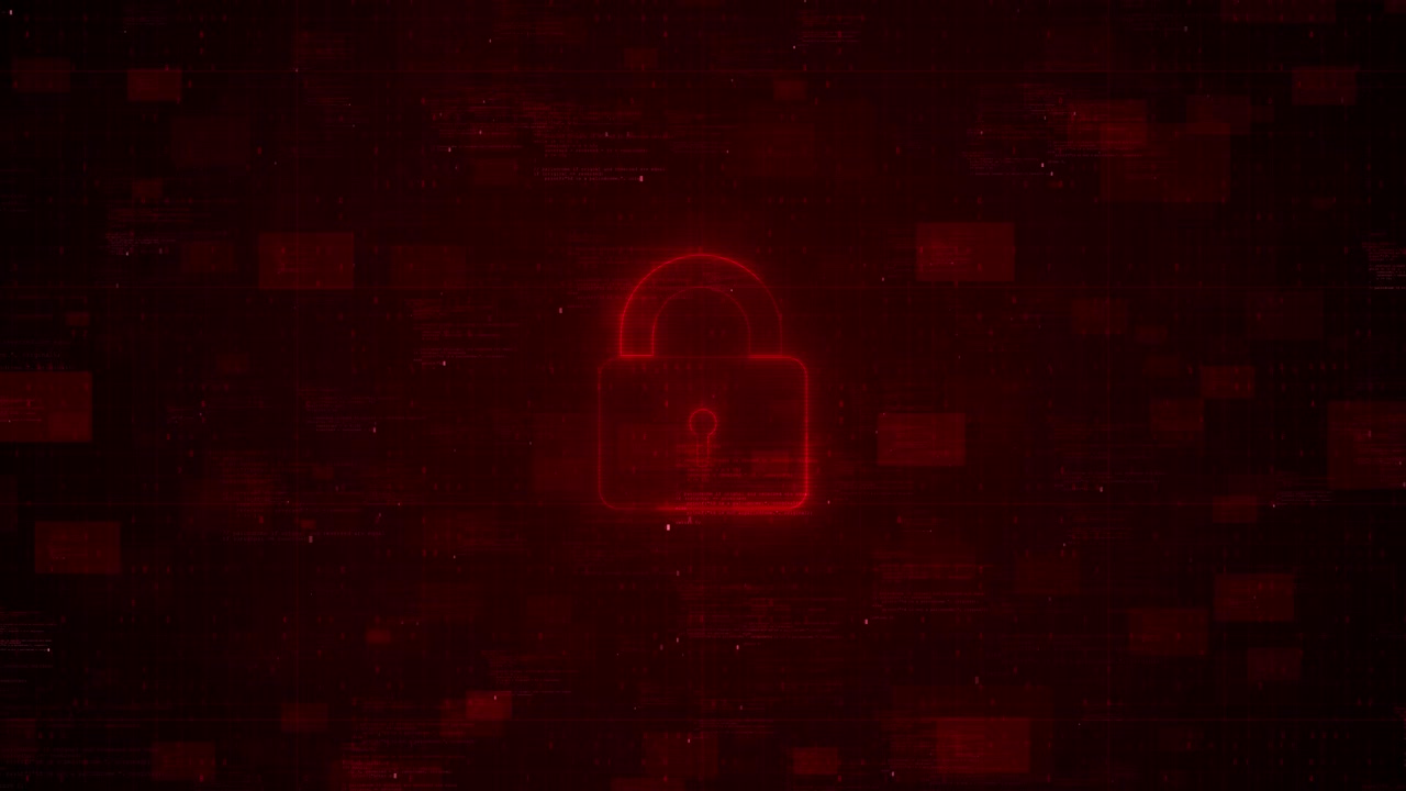 Lock icon binary code cybersecurity digital background encryption data protection technology hacking