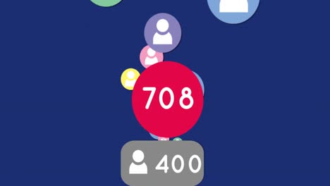 animation of digital online people icons with numbers