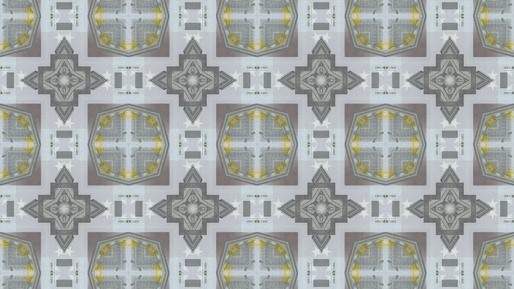 Abstract motion graphic seamless loop mosaic with Euro money bills. Creative business animation background