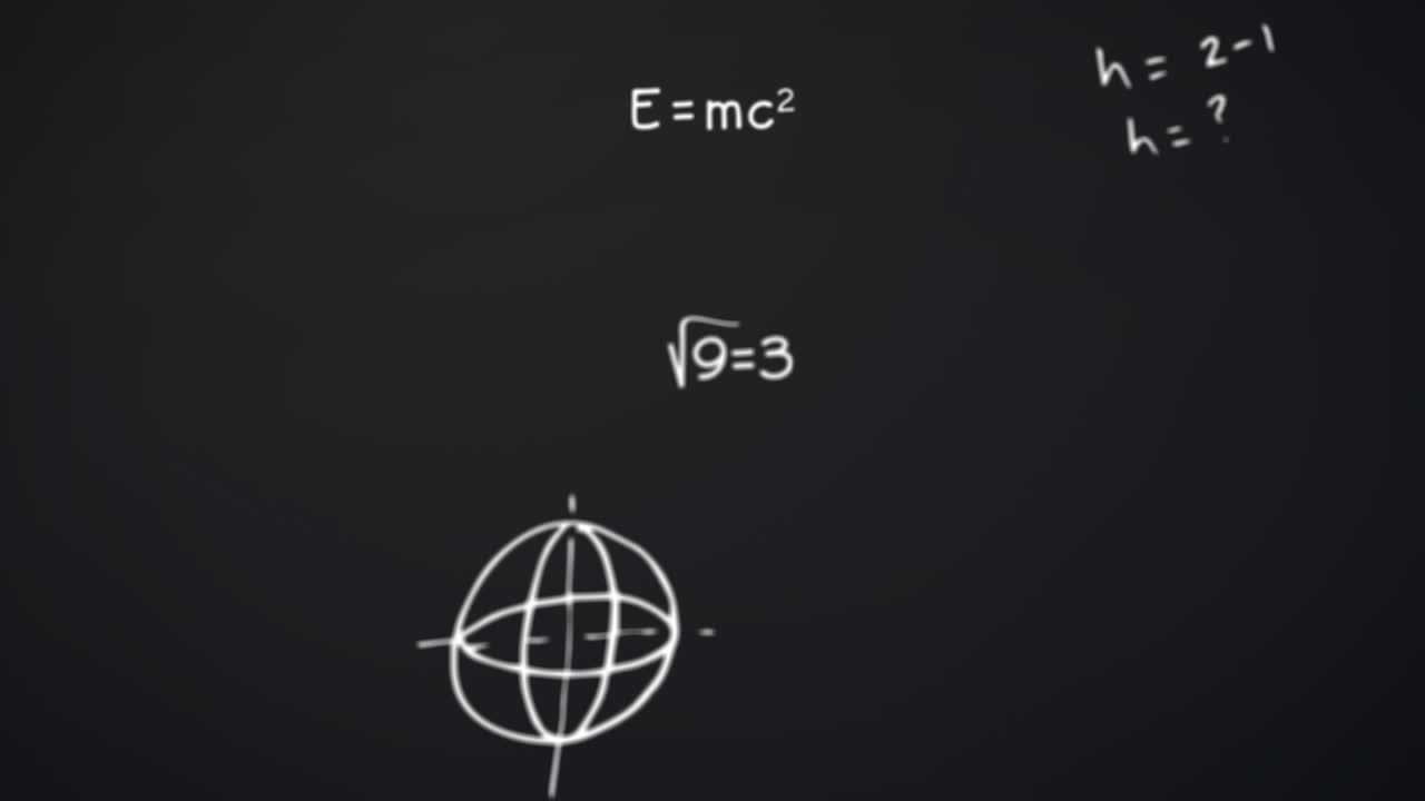 animación de fórmulas matemáticas que se mueven sobre un fondo negro