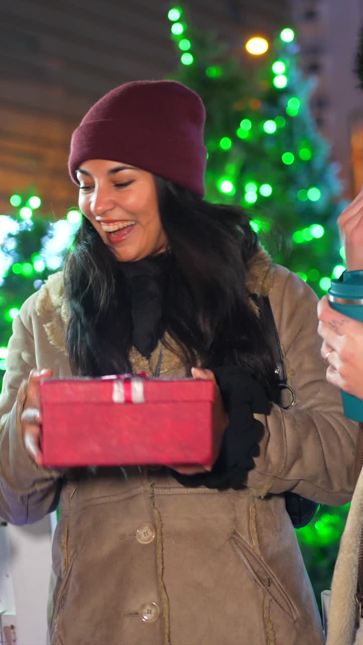 Women with Gifts in Winter