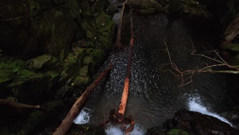 drone-shot-of-lost-waterfall,-Mahe-Seychelles