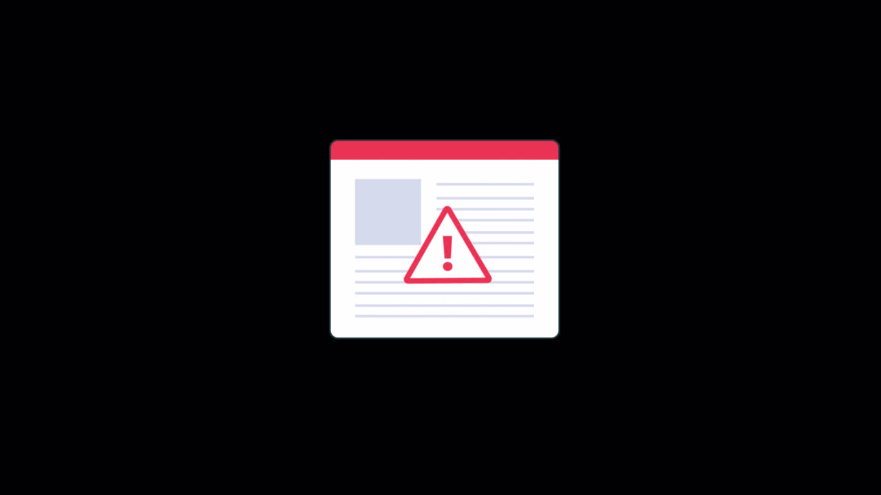 Animated Document Icon with Red Warning Alert