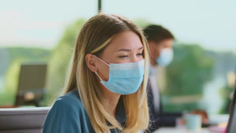 woman working from home during pandemic