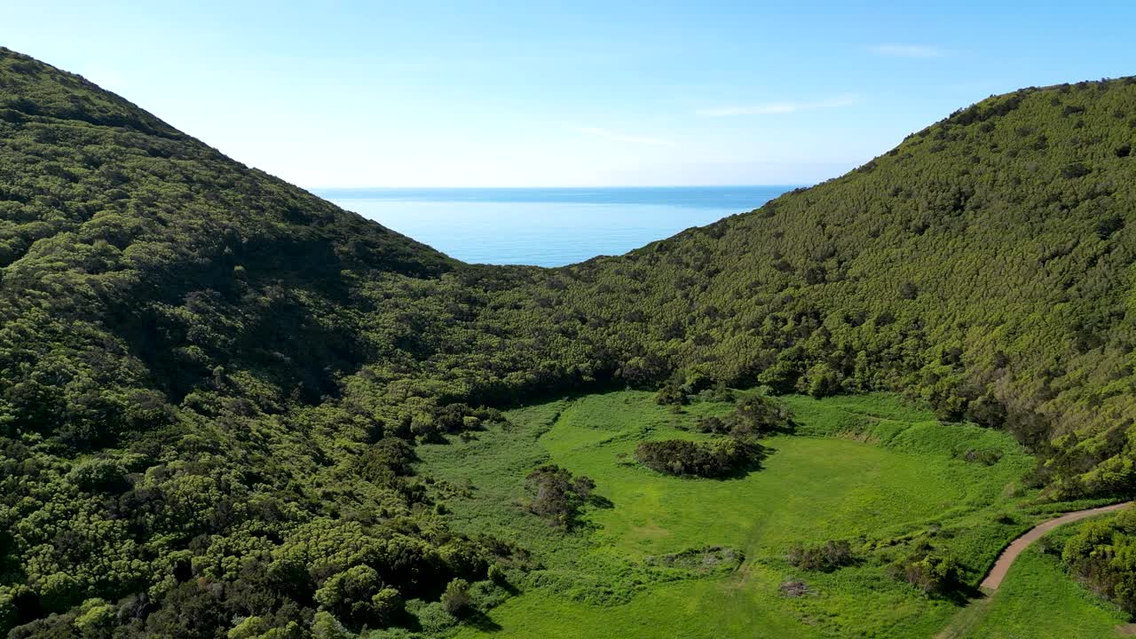 Aerial over Monte Brasil Crater, Terceira, Azores