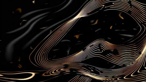 líneas doradas abstractas sobre fondo negro