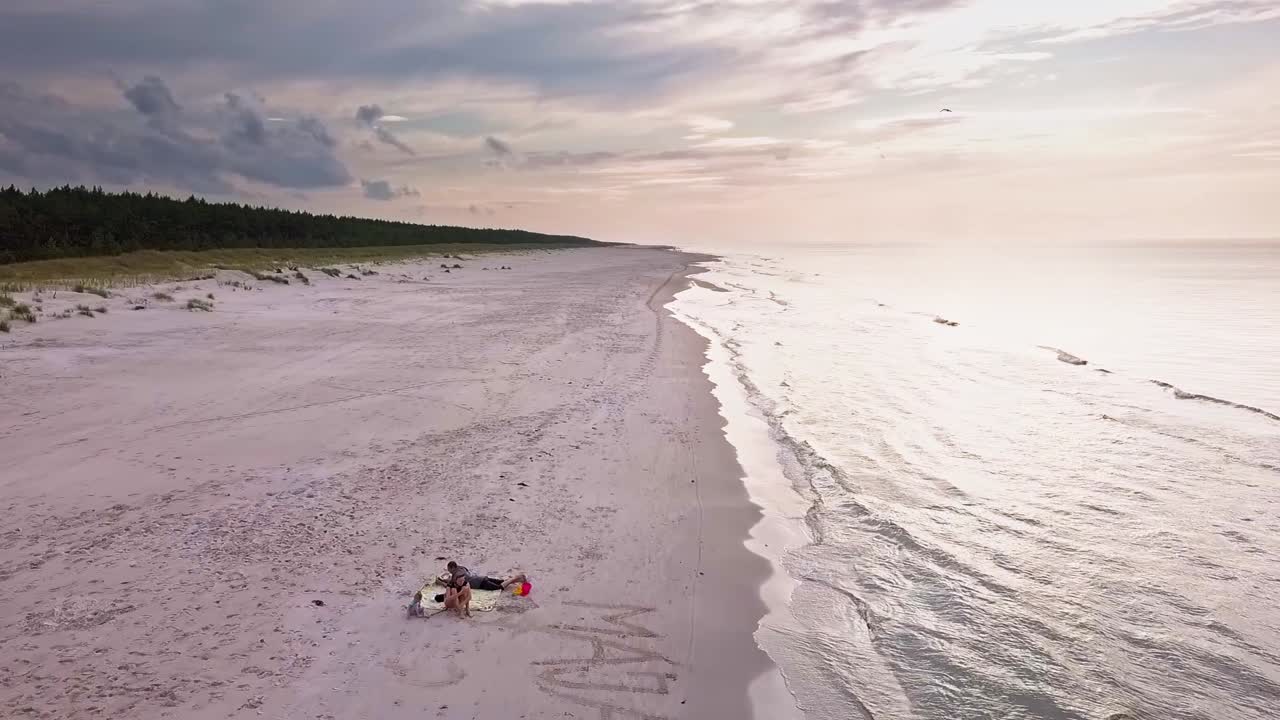 Romantic Sunset on a Sandy Beach