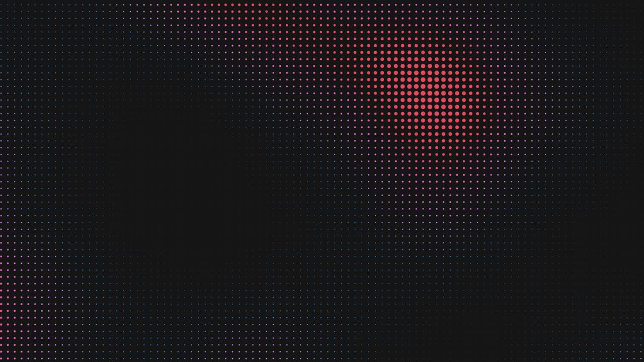 Abstract Digital Dot Pattern Pulsating on Black Background