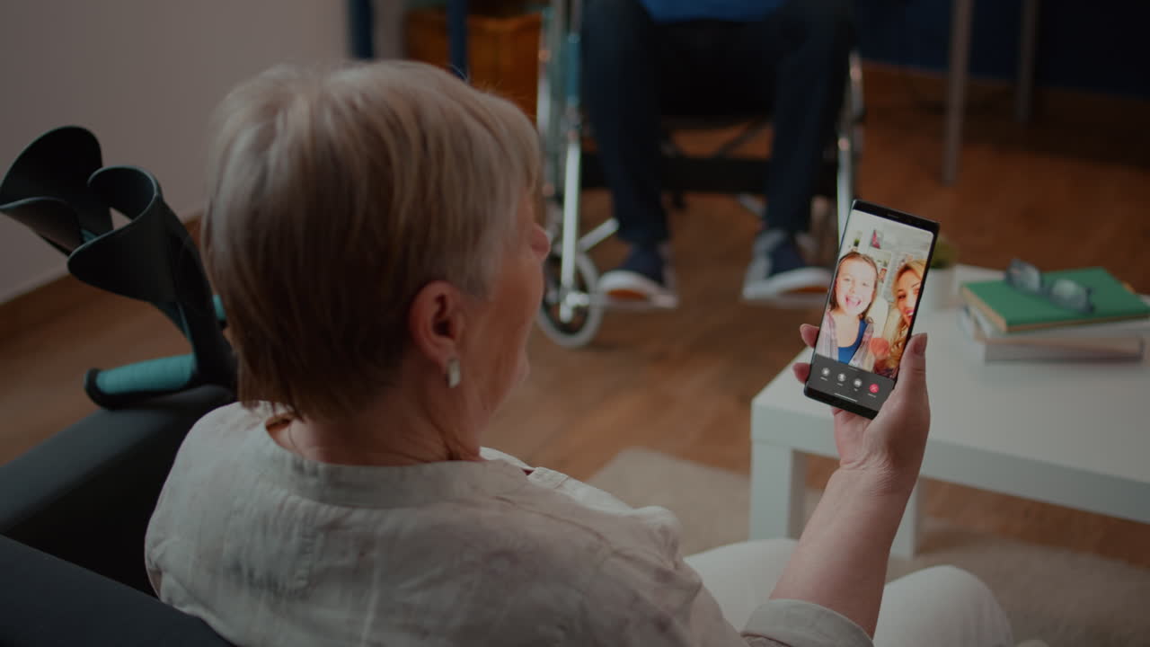 Senior Woman Engaging in a Video Call