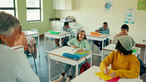 classroom with students learning
