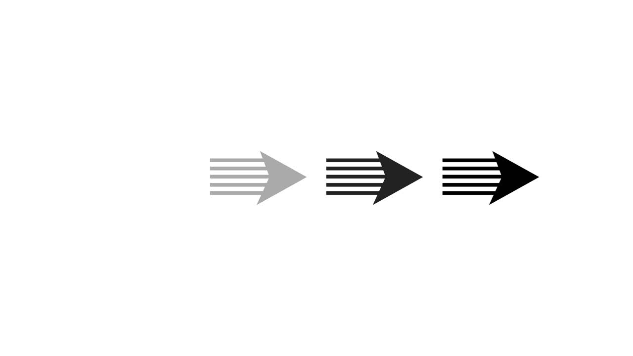 Animated Arrow Moving Across a White Background