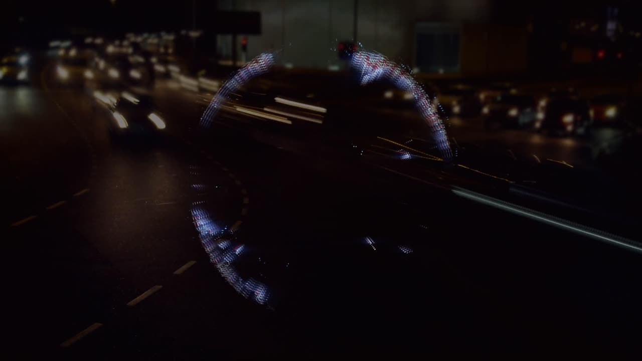 animación del globo y procesamiento de datos sobre el tráfico vial en la ciudad