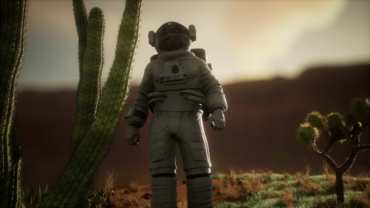 astronauta en el alto desierto de nevada