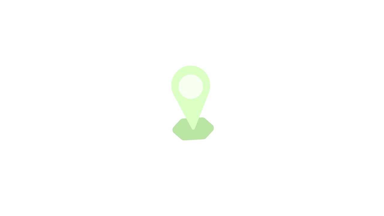 Animated Green Location Pin Icon Appearing and Disappearing