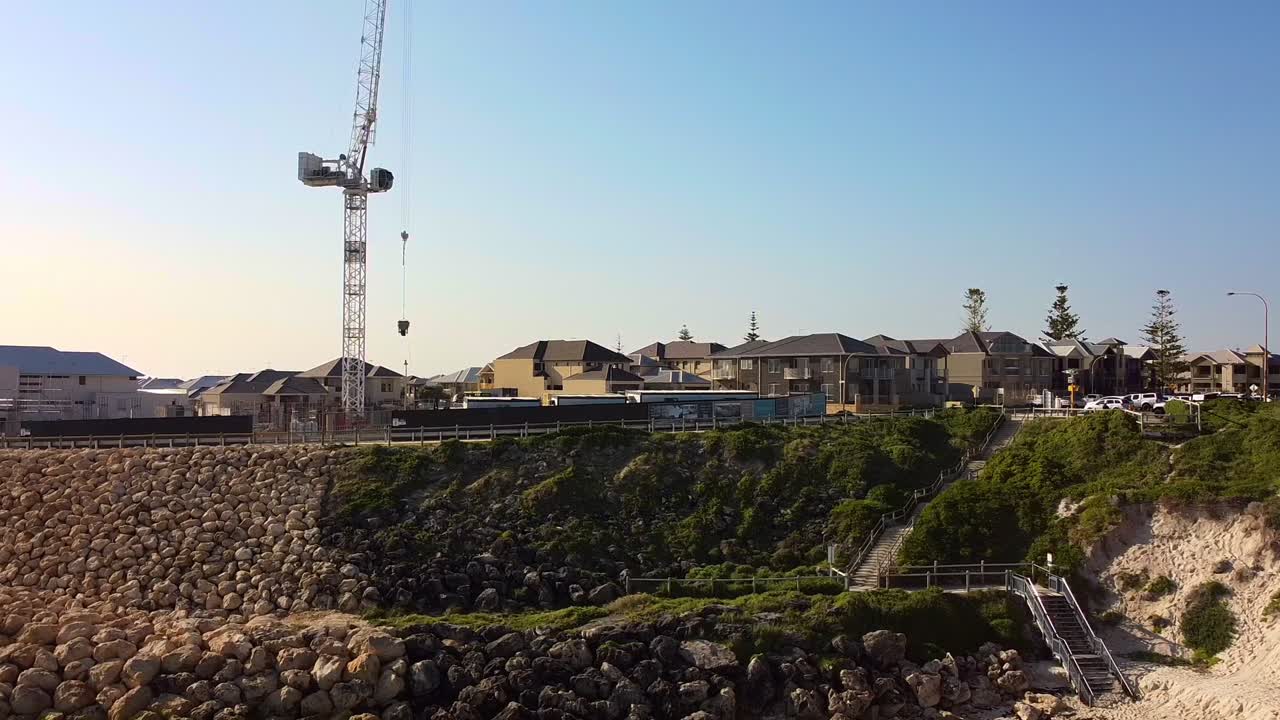 Coastal Construction Site with New Houses