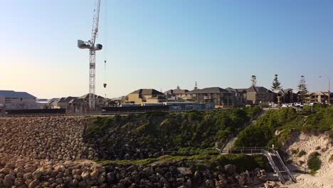coastal construction site with new houses
