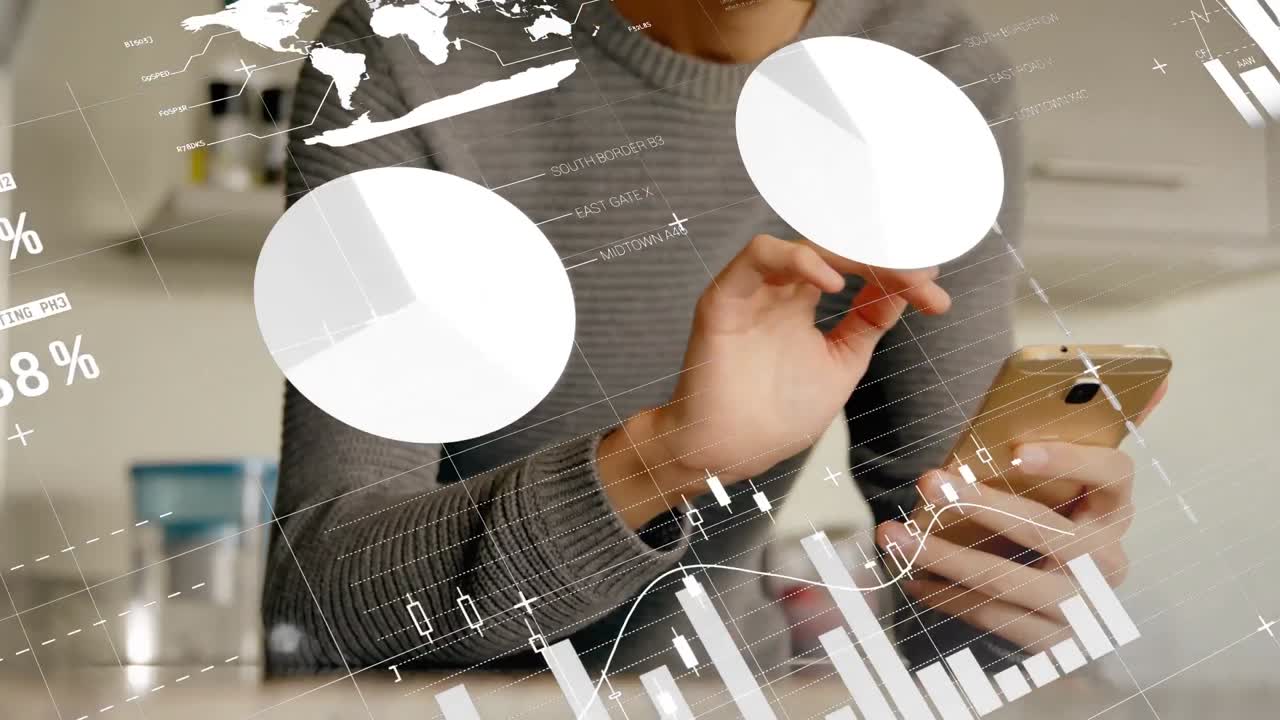 스마트 폰을 이용한 통계 및 데이터 처리의 애니메이션